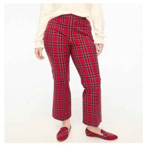 J. Crew Factory Tartan Kelsey Flare Holiday Pant Red Black Multi Size 2 NEW